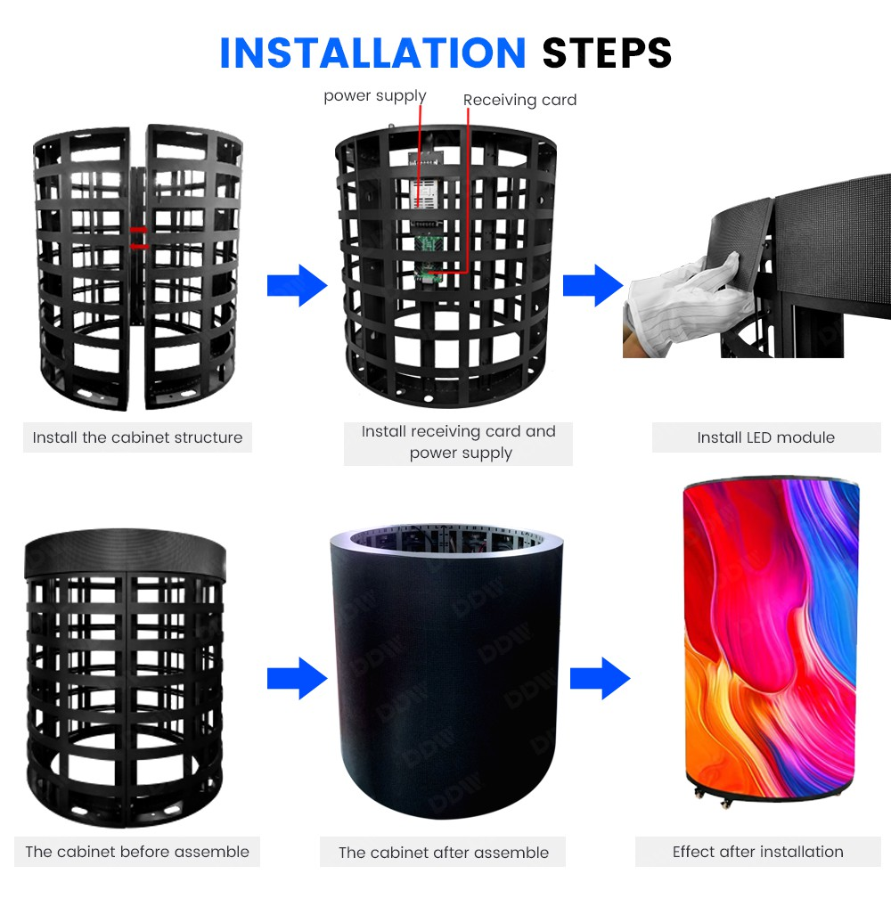 XINTAI LED flexible circle column led screen